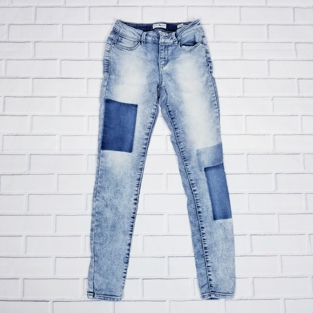 Womens Skinny Jeggings Mid Rise 5/27 Patches‎